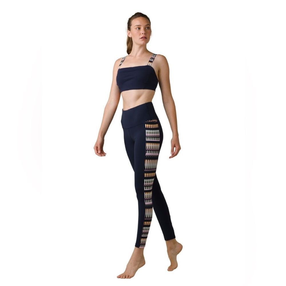 prAna Women's Laye Legging Nautical Blue Tivoli High Rise Size XL Pockets